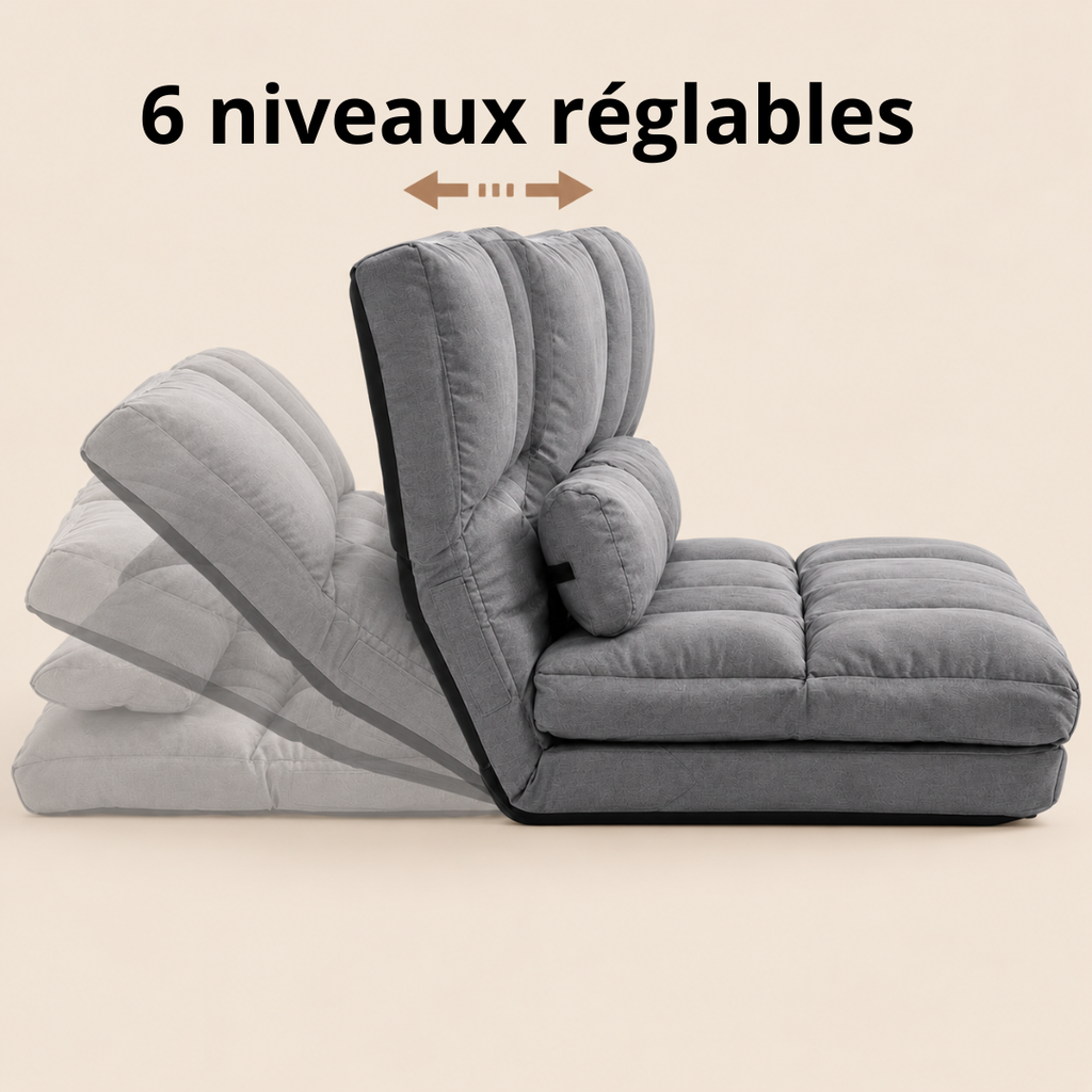 Canapé-Lit Futon Convertible Gris