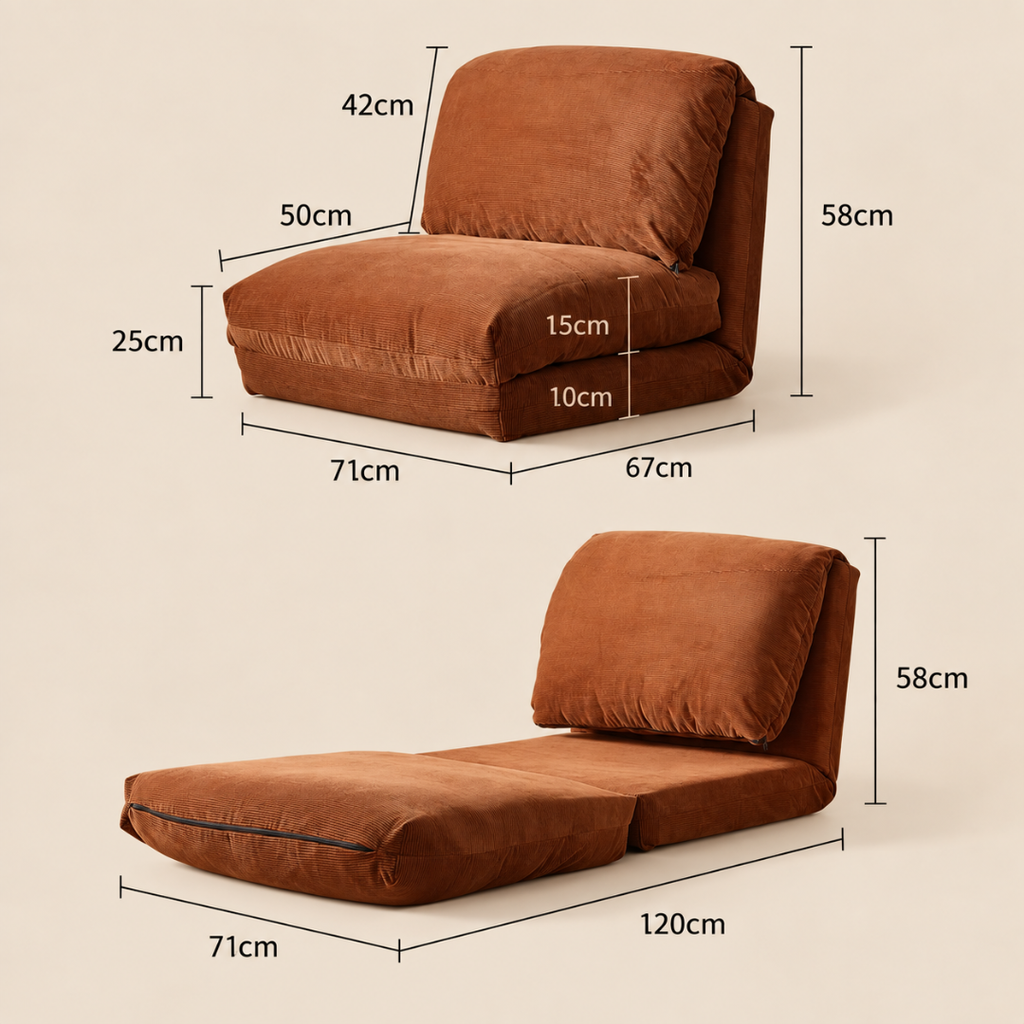 Fauteuil Futon Japonais Terracotta