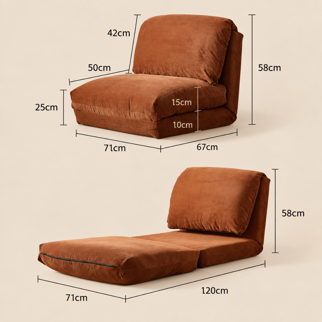 Fauteuil Futon Japonais Terracotta