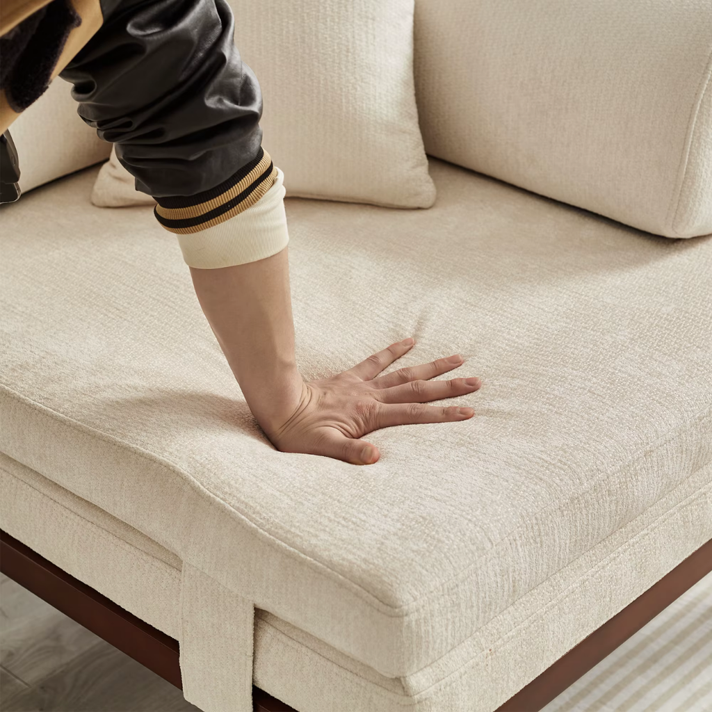 Fauteuil Futon Convertible Beige en Bois