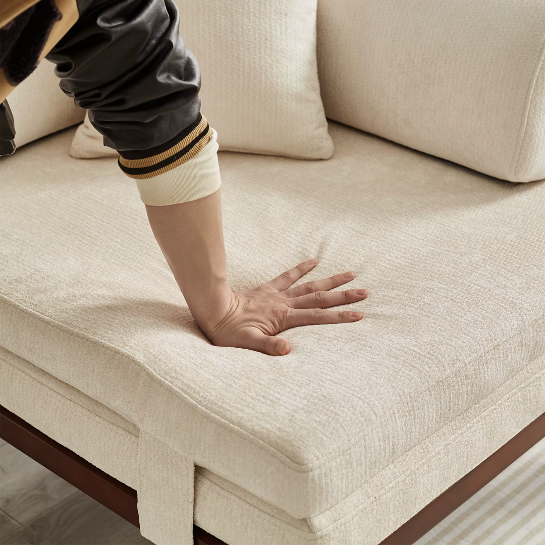 Fauteuil Futon Convertible Beige en Bois
