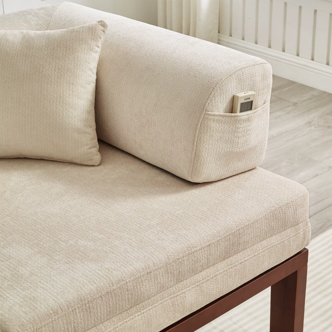 Fauteuil Futon Convertible Beige en Bois