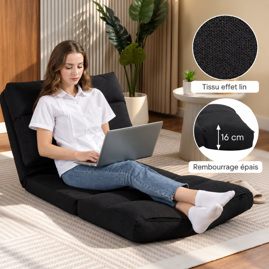 Fauteuil Futon Convertible Noir