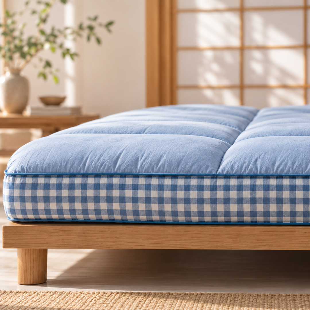Matelas Futon Bleu en Fibre de Soja