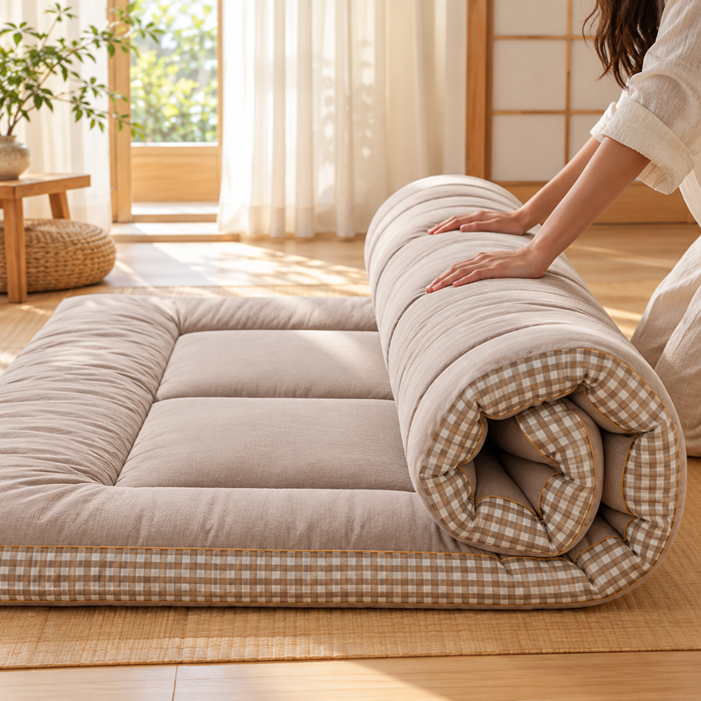 Matelas Futon Beige en Fibre de Soja