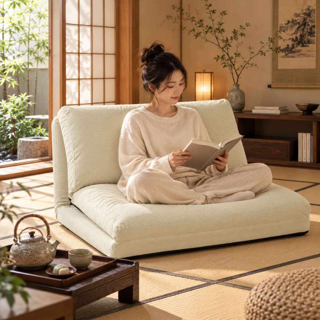 Canapé-Lit Futon Japonais Beige