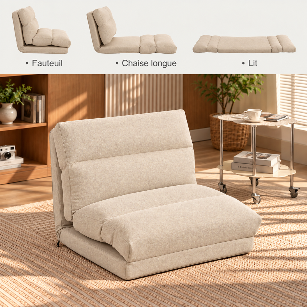 Fauteuil Futon Convertible Beige