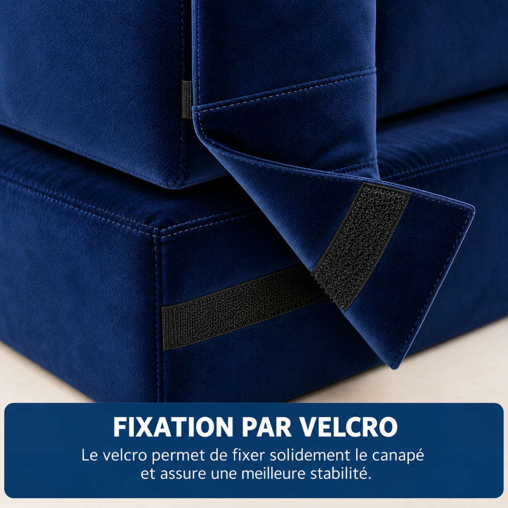 Canapé Futon Pliable Bleu Foncé