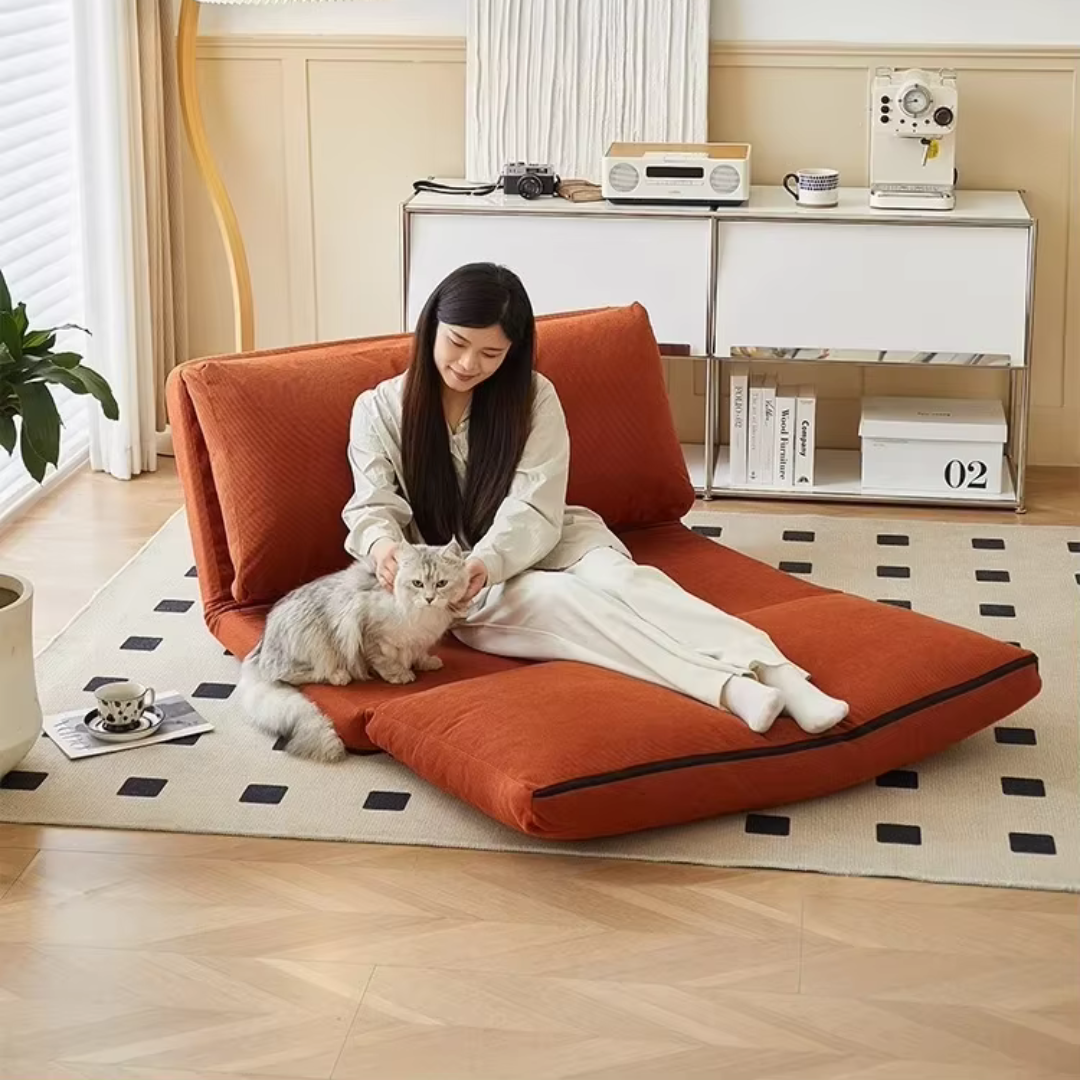 Canapé-Lit Futon Japonais Terracotta
