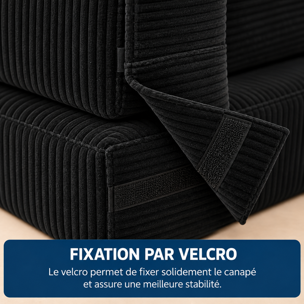 Canapé Futon Pliable Noir