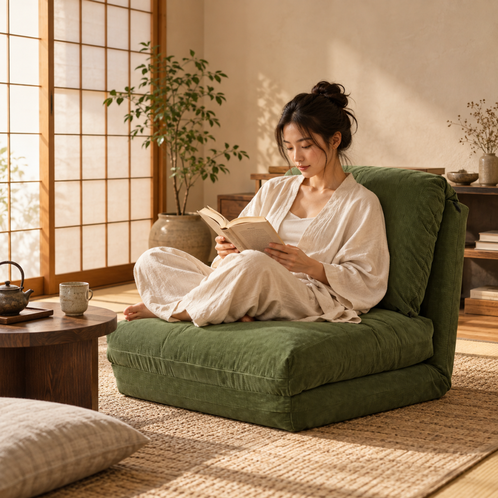Fauteuil Futon Japonais Vert