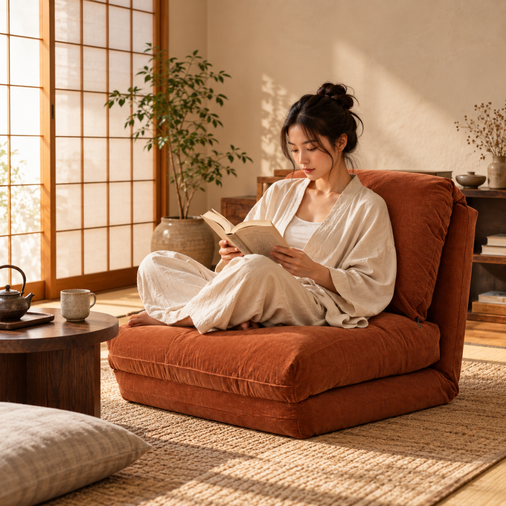 Fauteuil Futon Japonais Terracotta