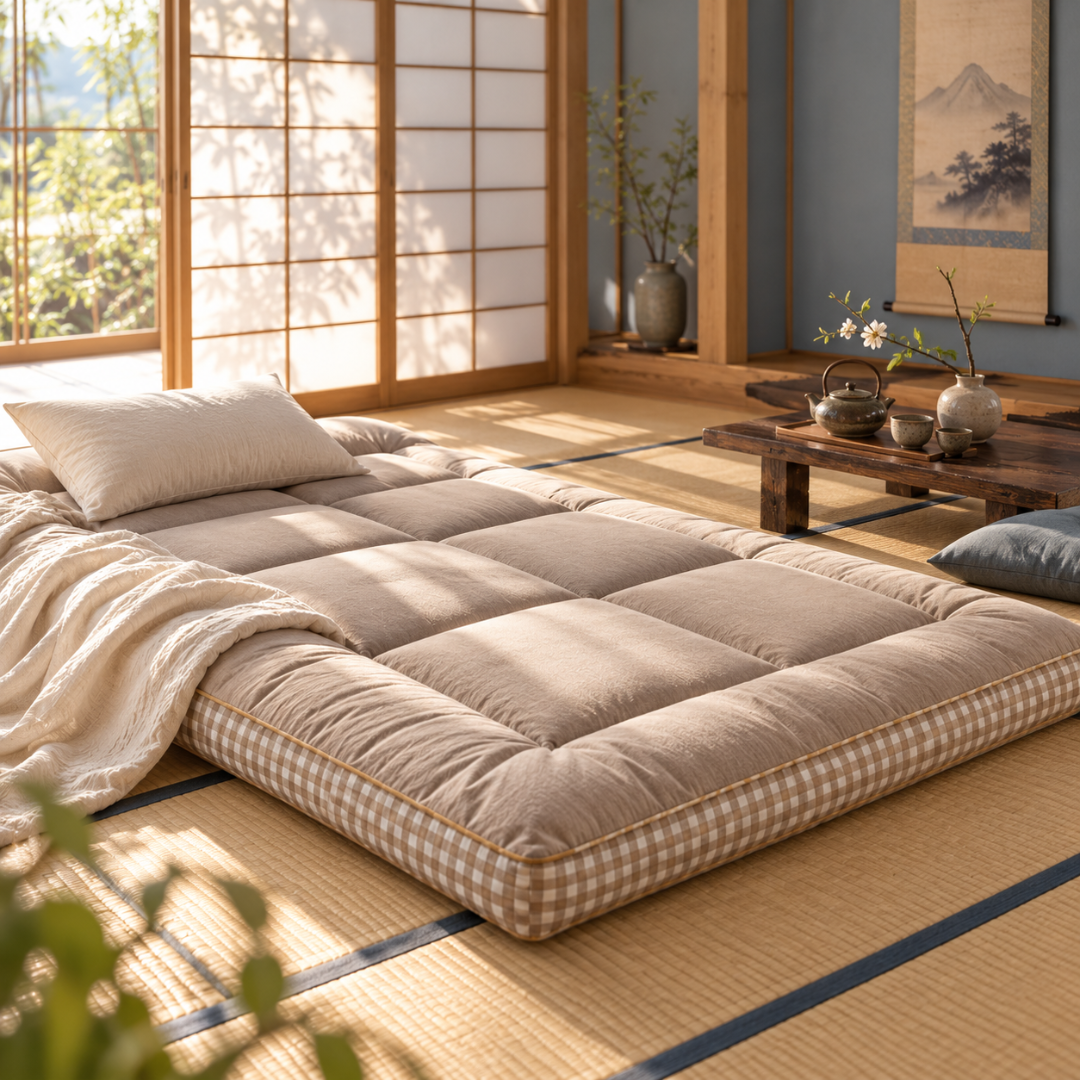 Matelas Futon Beige en Fibre de Soja