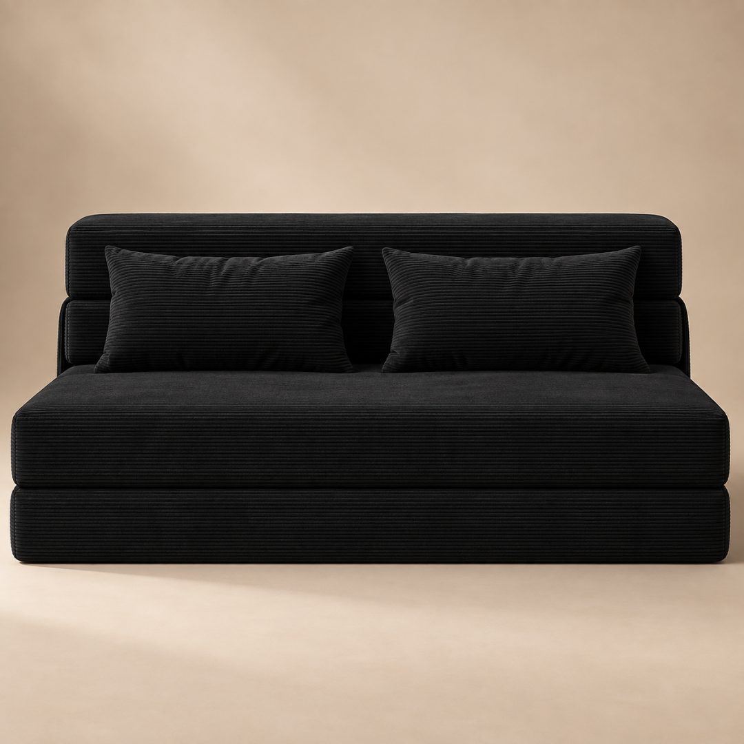 Canapé Futon Pliable Noir