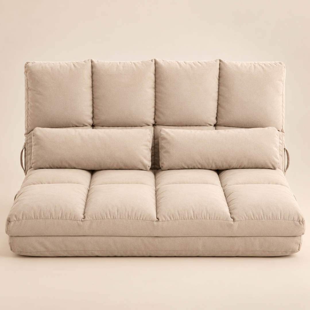 Canapé-Lit Futon Convertible Beige
