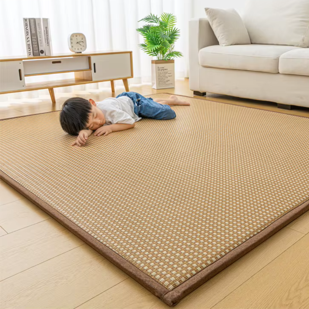 Tapis de Sol Japonais Épais Beige