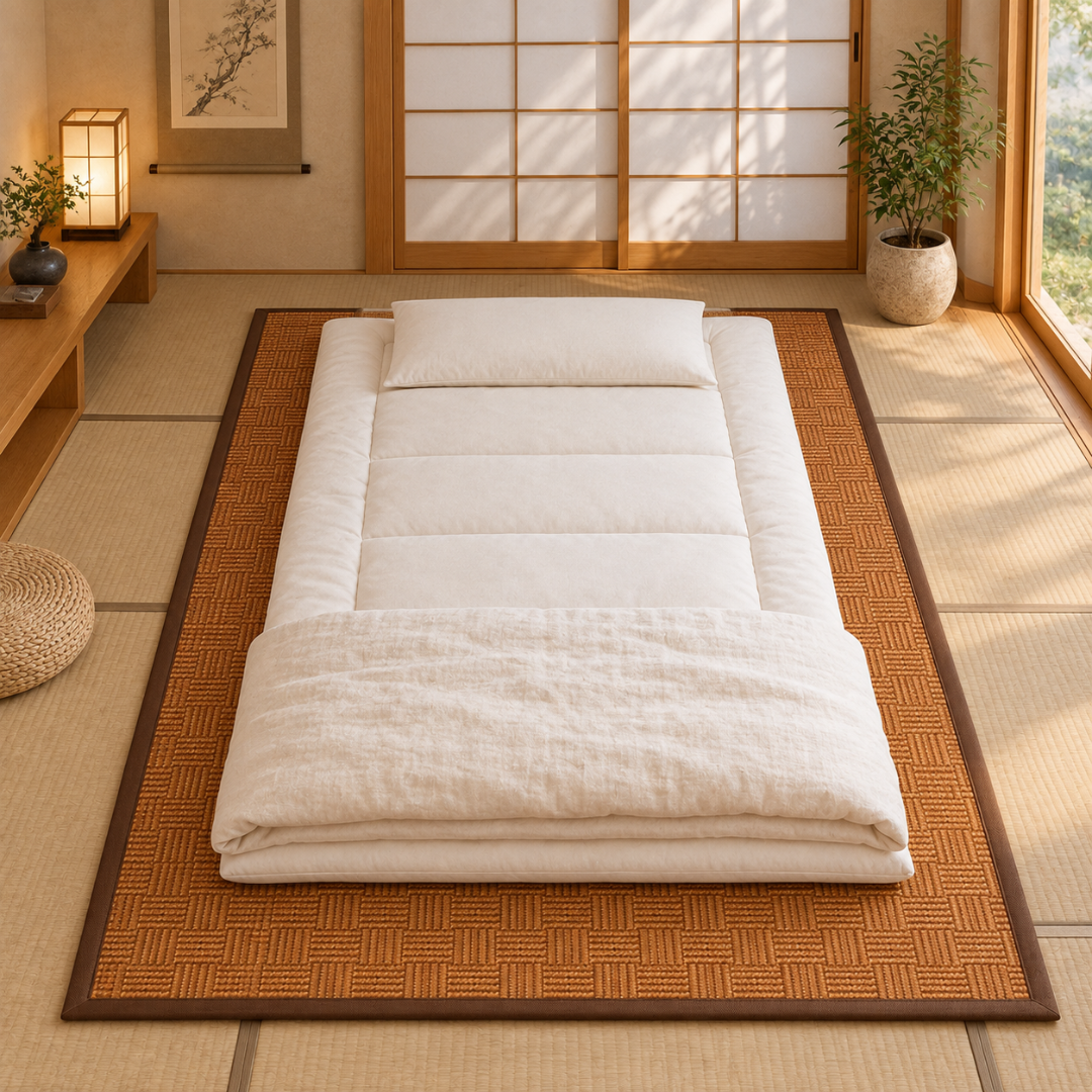 Tapis de Sol Japonais Épais Marron