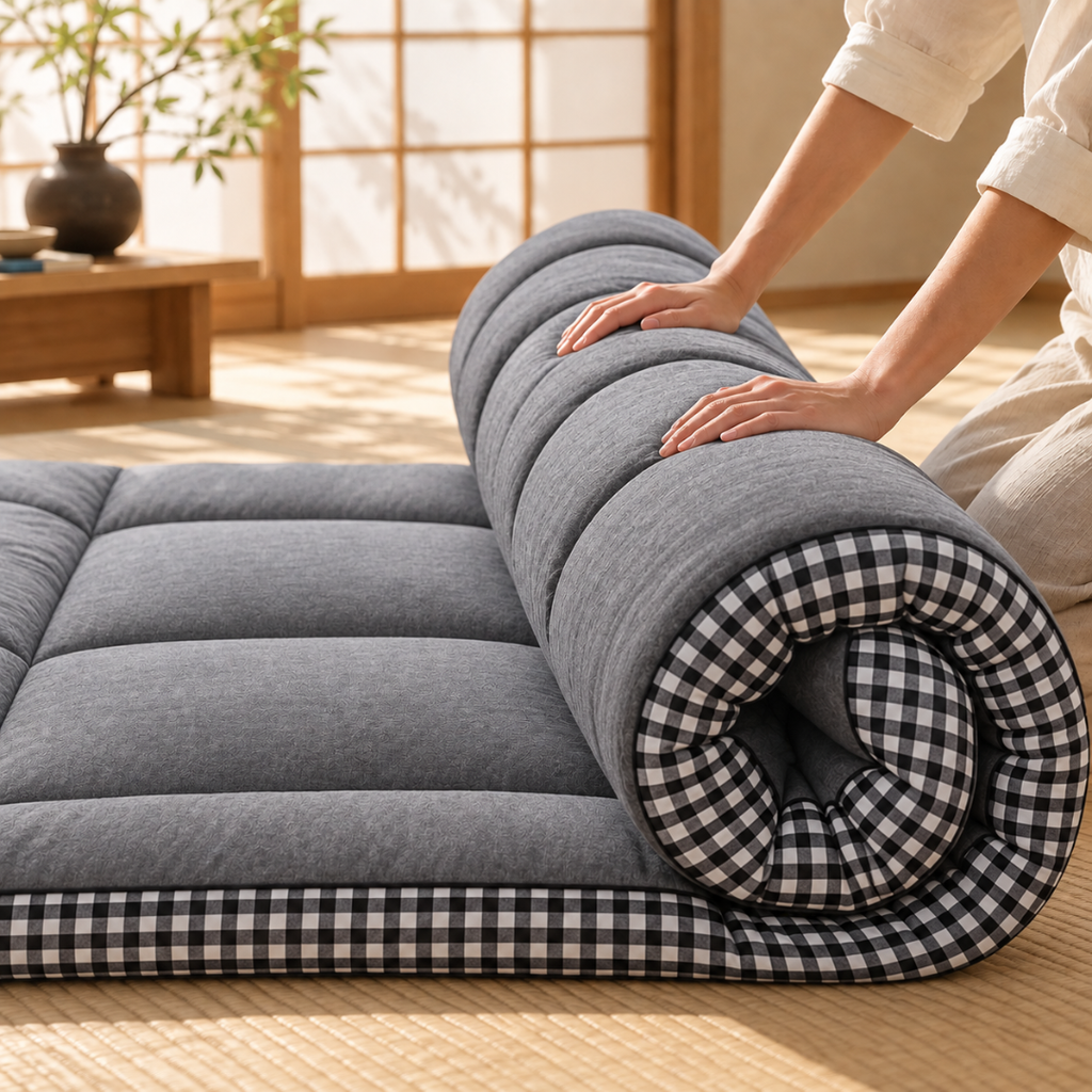 Matelas Futon Gris en Fibre de Soja