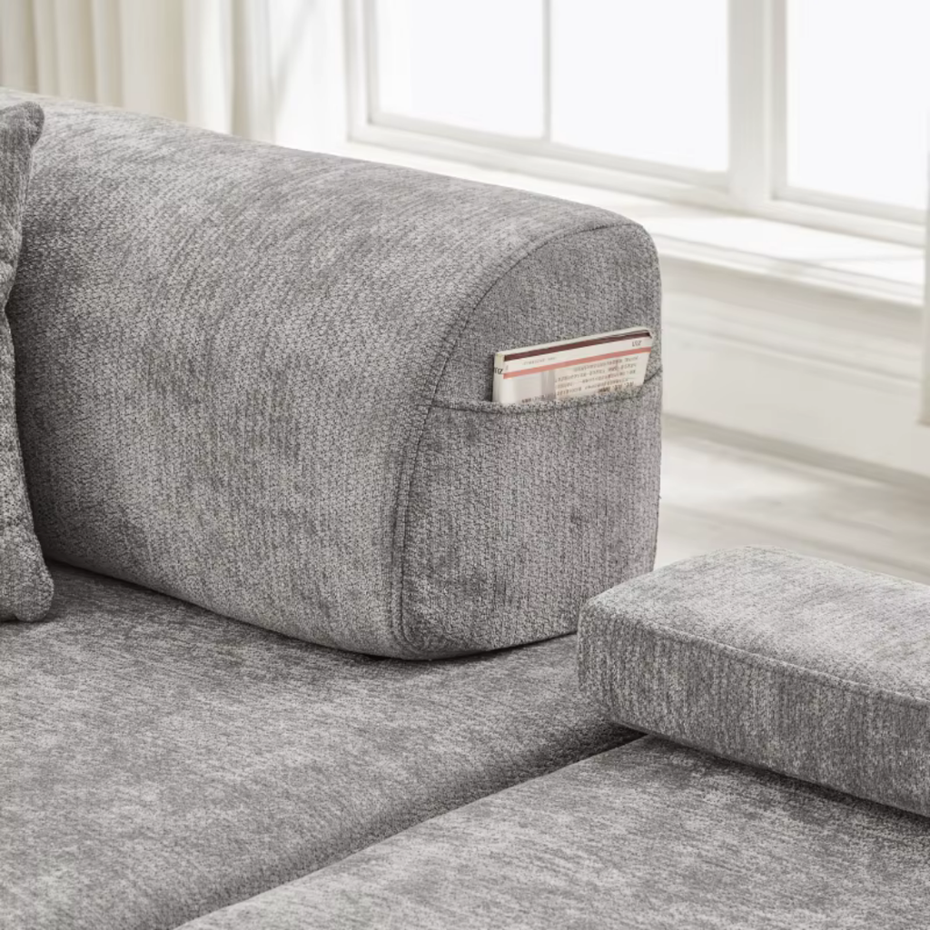 Fauteuil Futon Convertible Gris en Bois