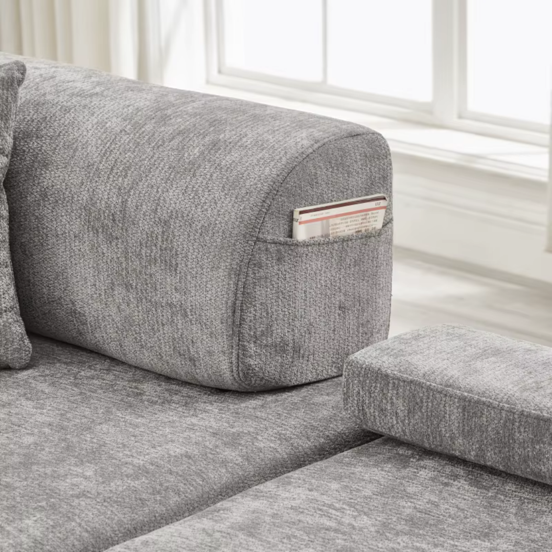 Fauteuil Futon Convertible Gris en Bois