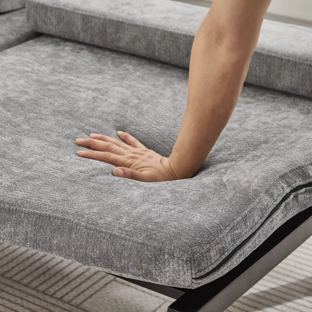 Fauteuil Futon Convertible Gris en Bois