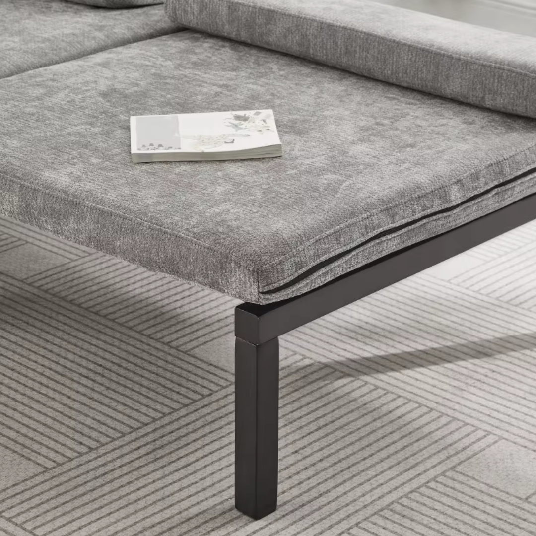 Fauteuil Futon Convertible Gris en Bois