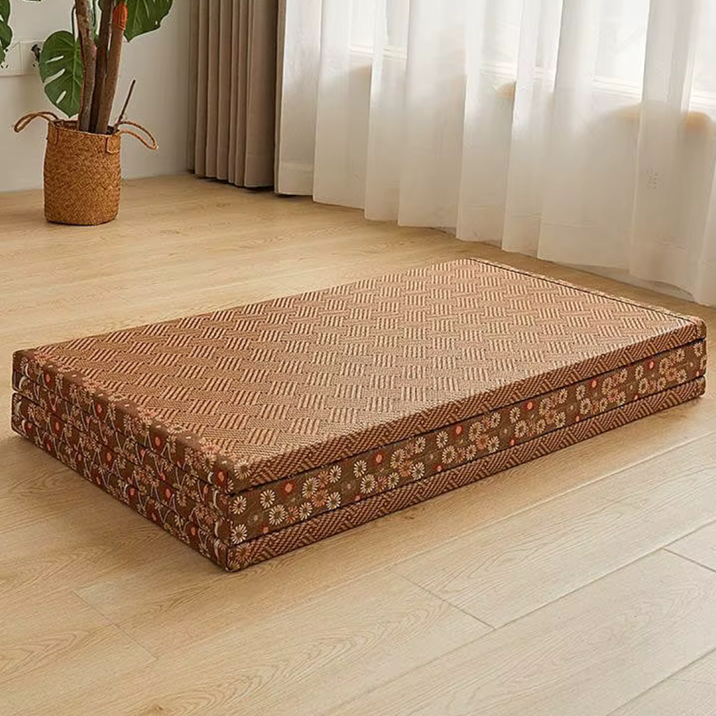 Tatami Japonais Pliable Marron Foncé