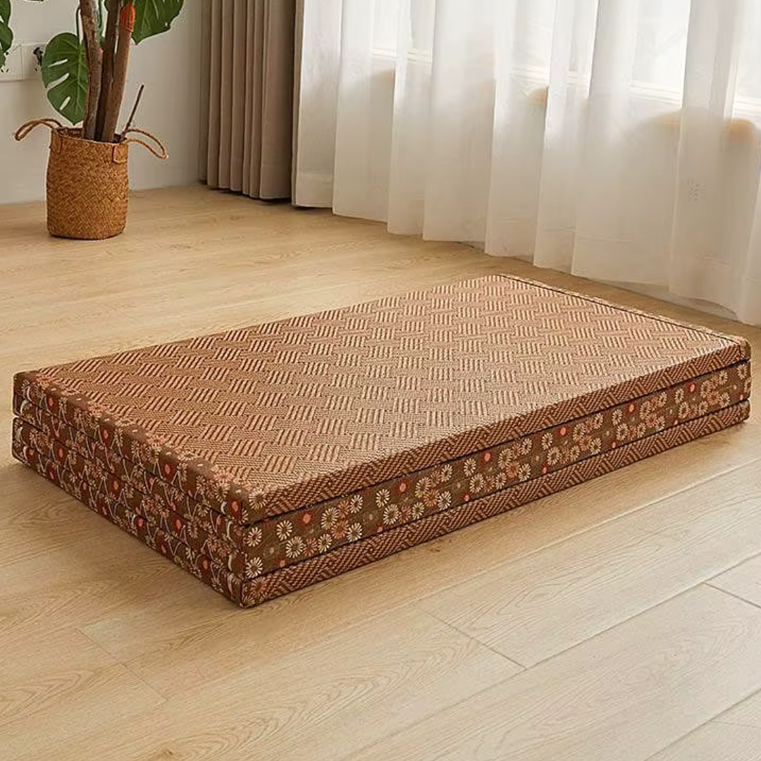 Tatami Japonais Pliable Marron Foncé