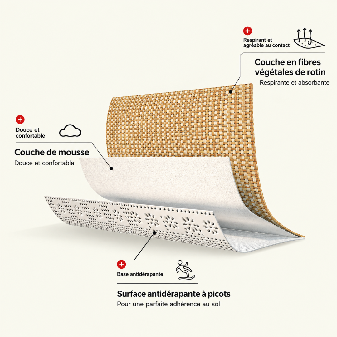 Tapis de Sol Japonais Épais Marron