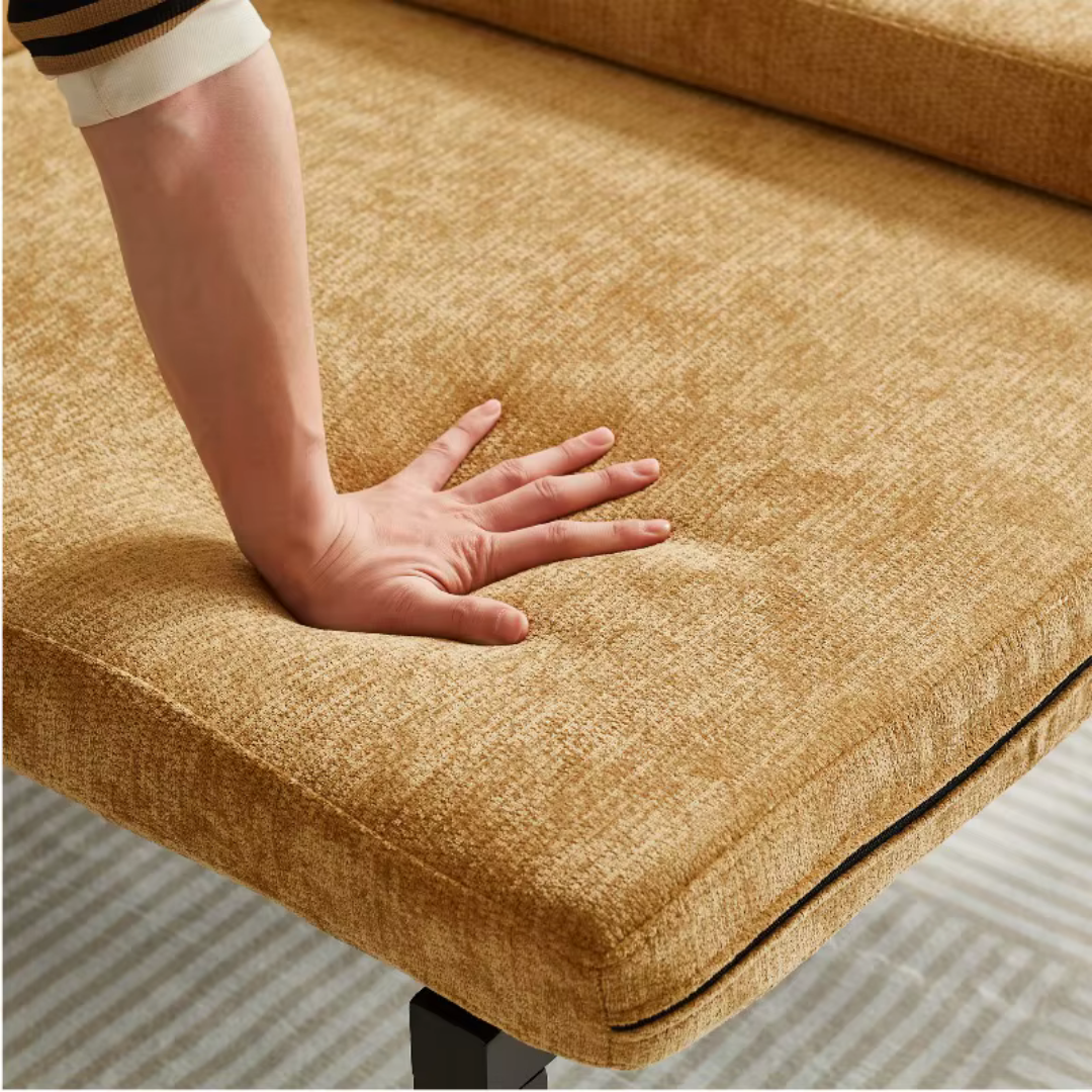 Fauteuil Futon Convertible Moutarde en Bois