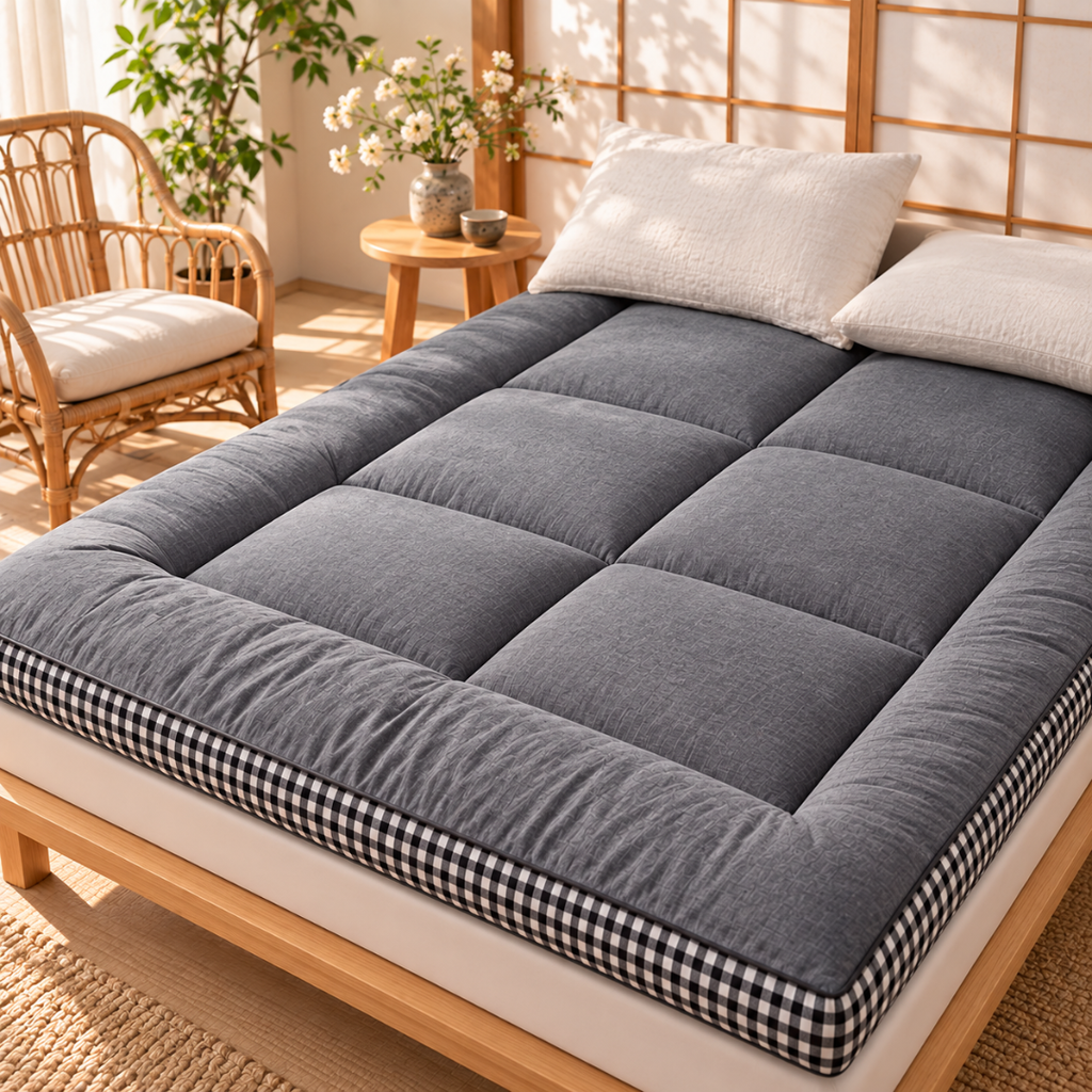 Matelas Futon Gris en Fibre de Soja