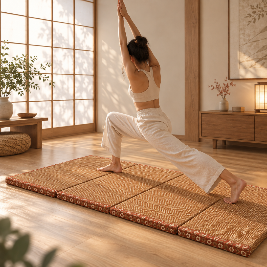 Tatami Japonais Pliable Marron Foncé