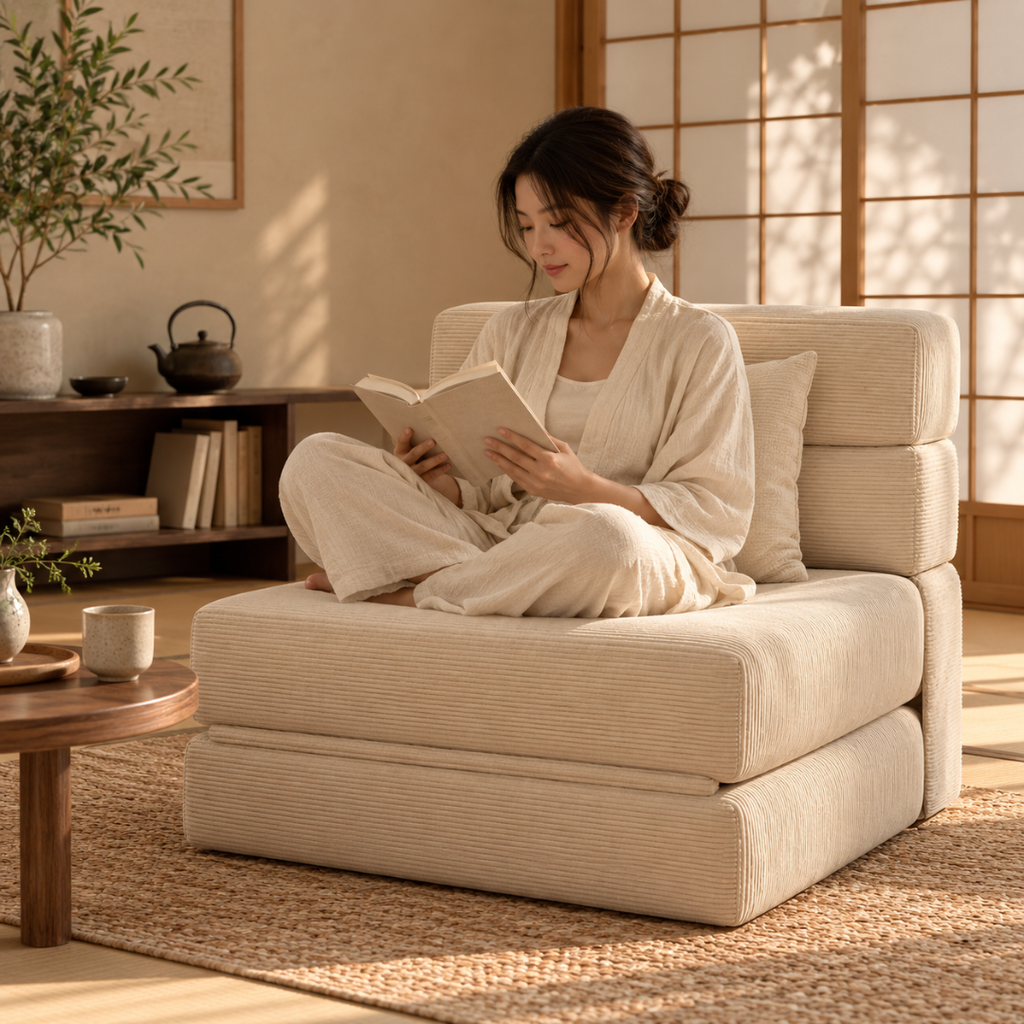 Fauteuil Futon Pliable Beige
