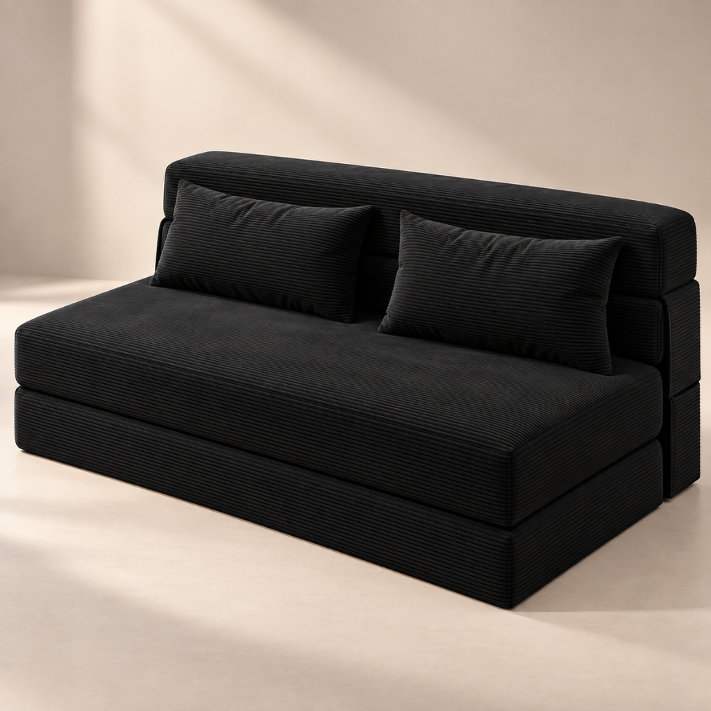 Canapé Futon Pliable Noir