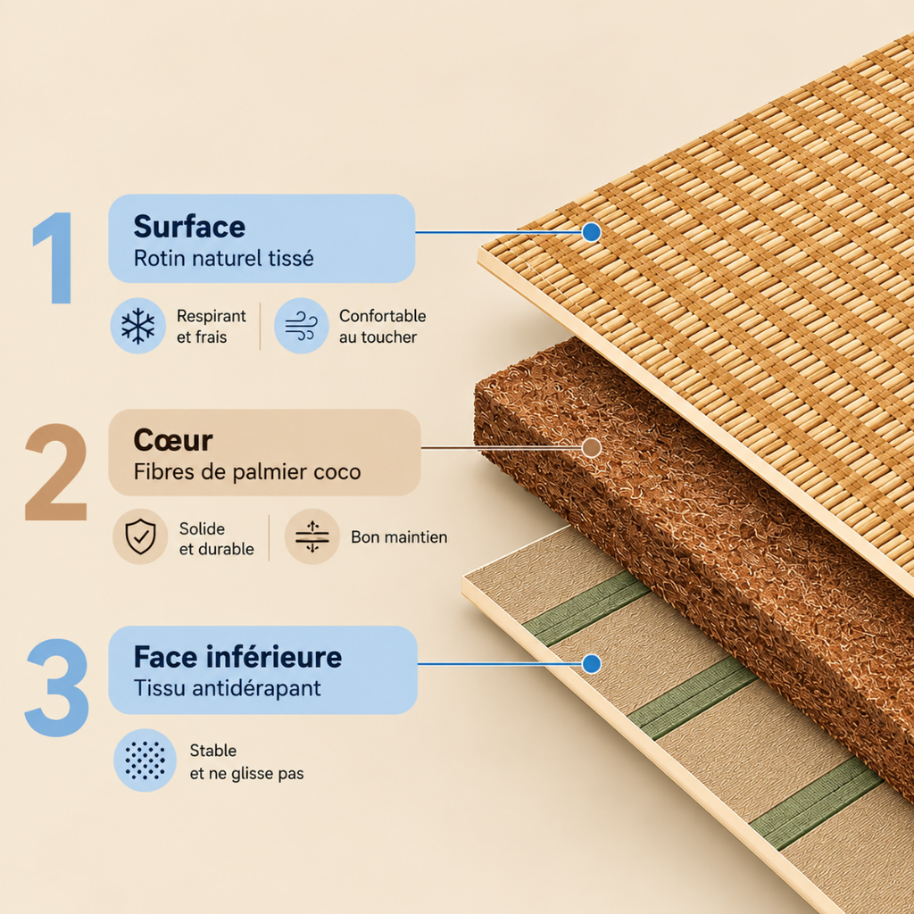 Tatami Japonais Pliable Bleu