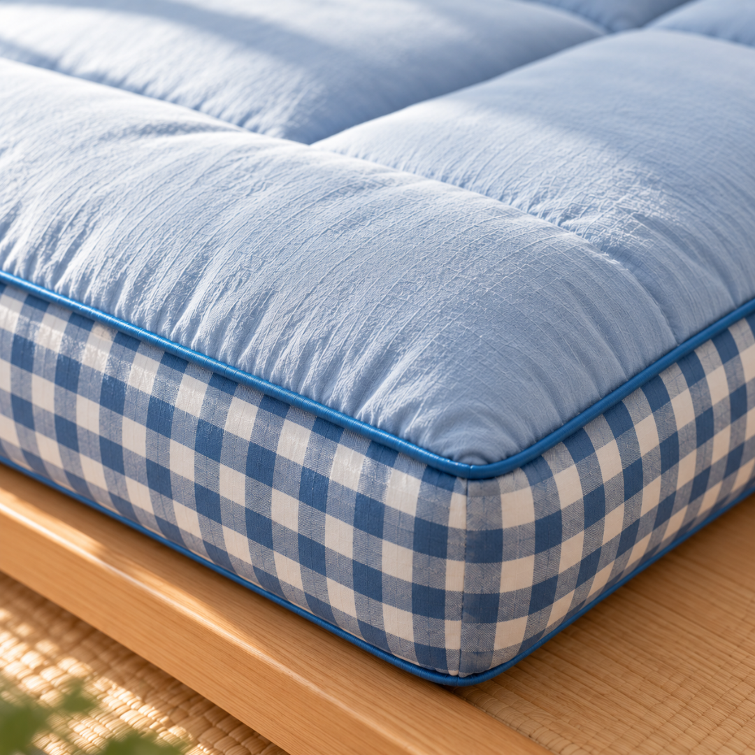Matelas Futon Bleu en Fibre de Soja