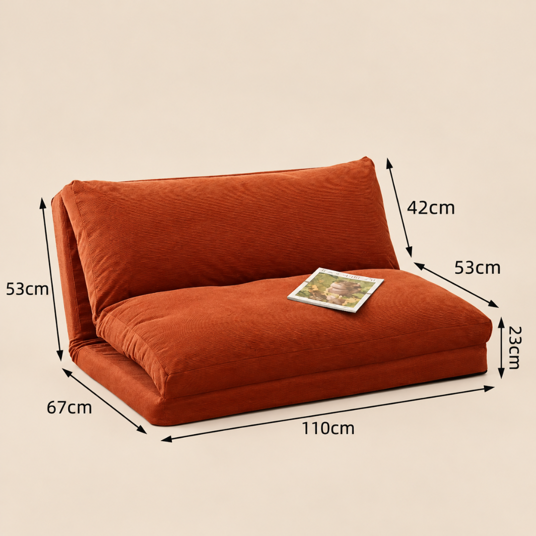 Canapé-Lit Futon Japonais Terracotta