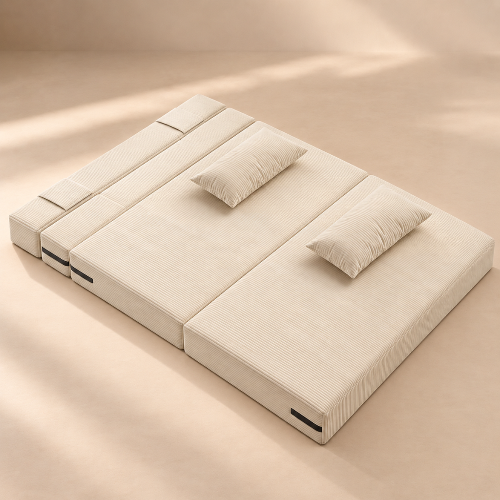 Canapé Futon Pliable Beige