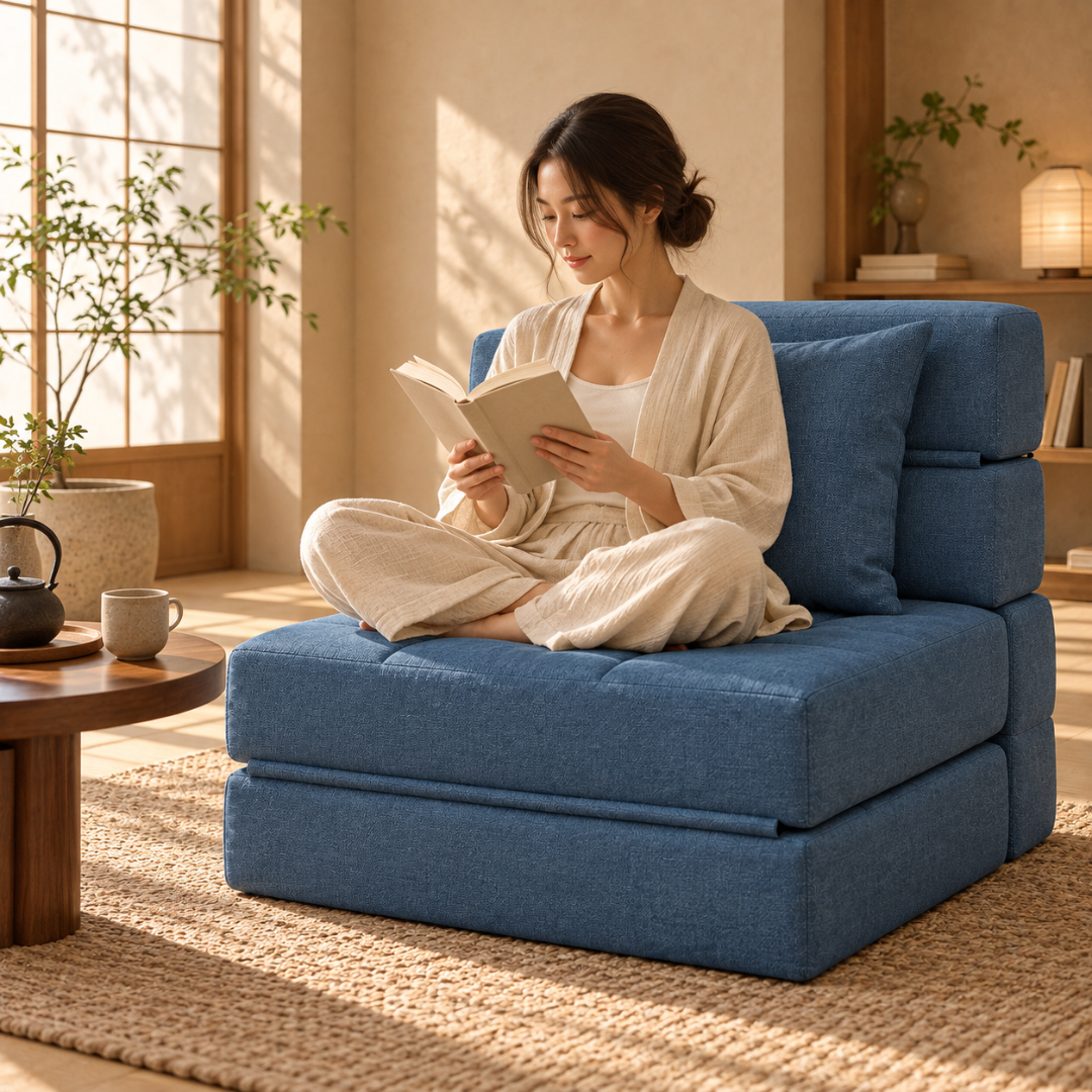 Fauteuil Futon Pliable Bleu