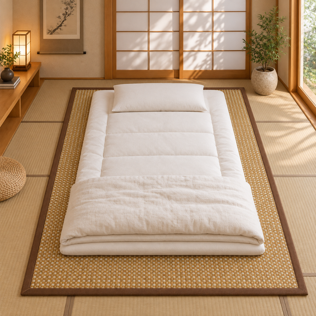 Tapis de Sol Japonais Épais Beige