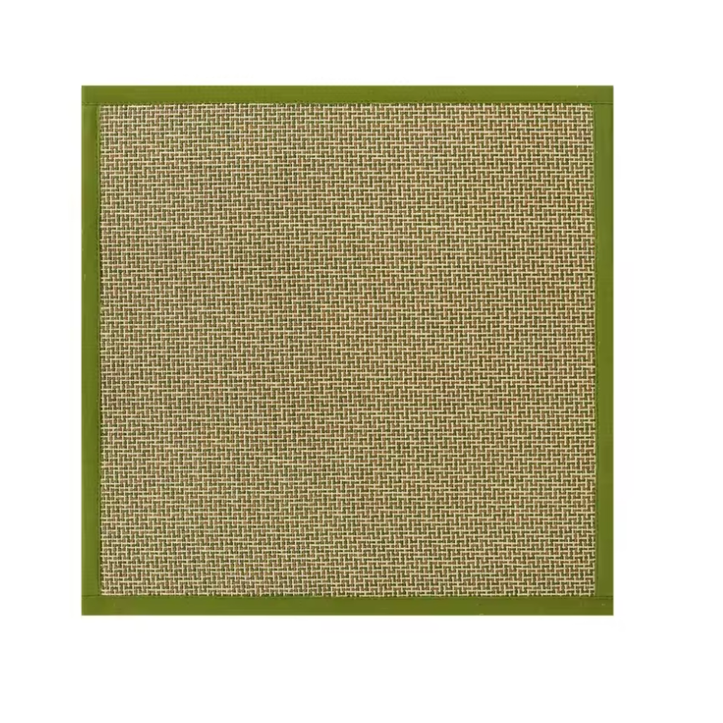 Dalle tatami japonaise verte seule, surface tressée et bordure verte
