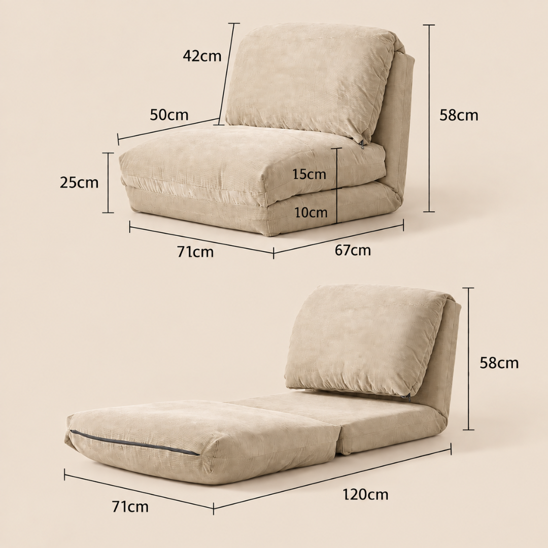 Fauteuil Futon Japonais Beige