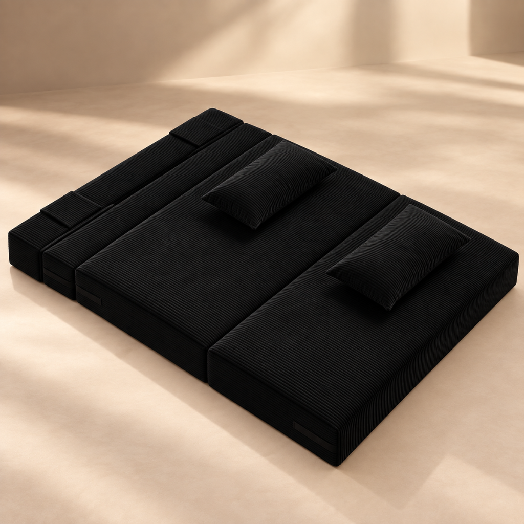 Canapé Futon Pliable Noir