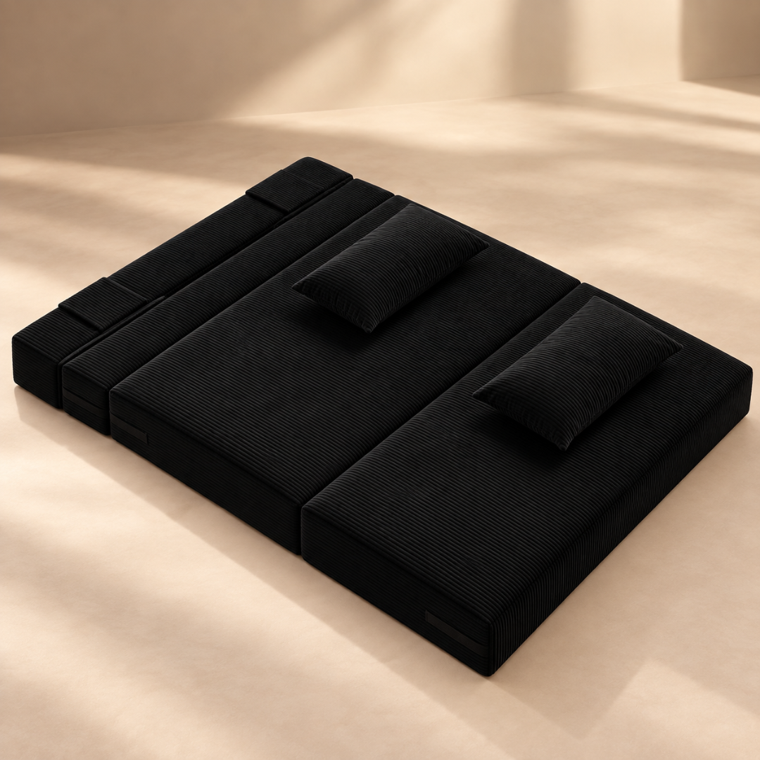 Canapé Futon Pliable Noir