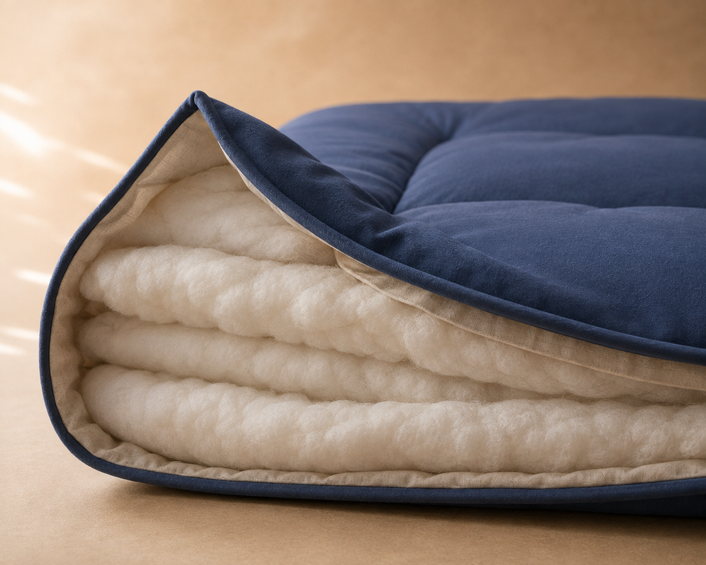 Matelas Futon Japonais Bleu en Coton