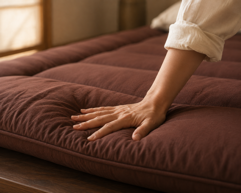 Matelas Futon Japonais Marron en Coton