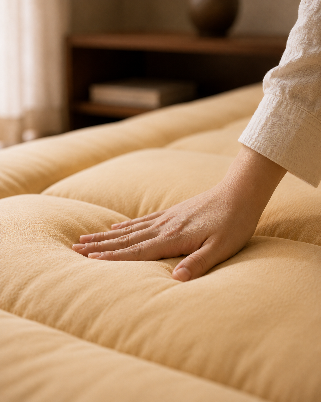 Matelas Futon Japonais Beige en Coton